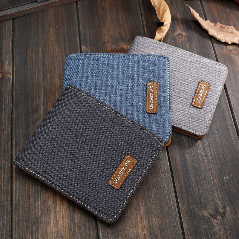Men's Canvas Short Wallet Korean Style Student Simple Trendy Brand Youth Casual Ultra-thin Coin Purse wallet designer mens wallet