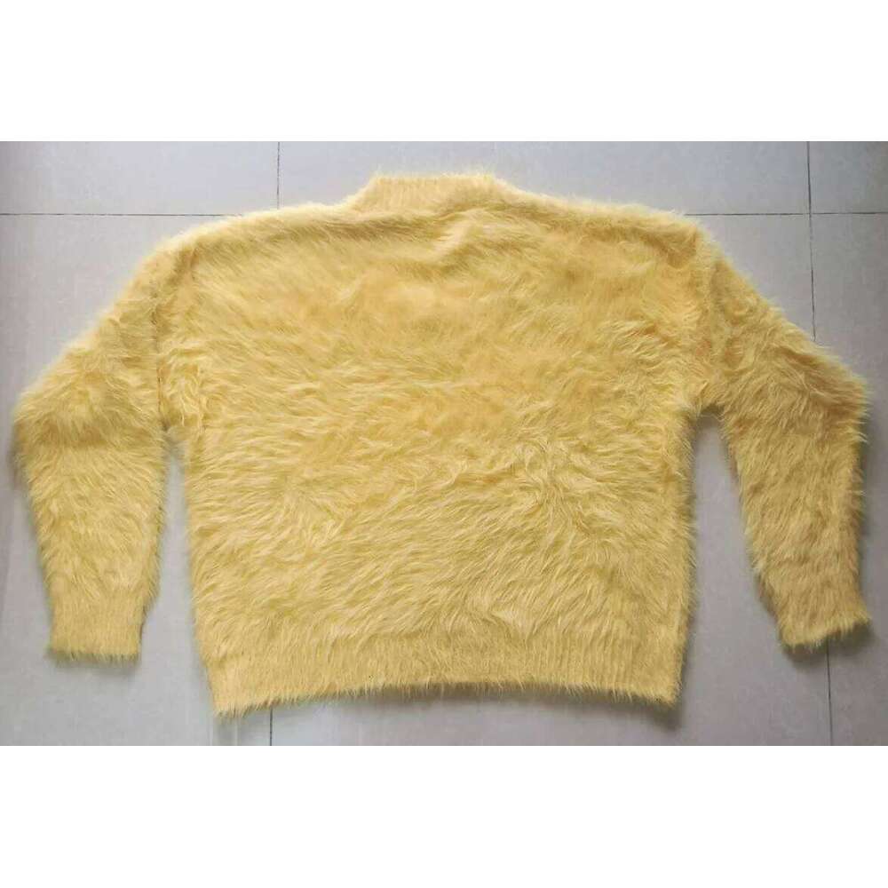 Yellow Soft Wool Cashmere Sweater Women Causal V-Neck Womens Knit Pullover Autumn Winter Loose Woman Knitwear