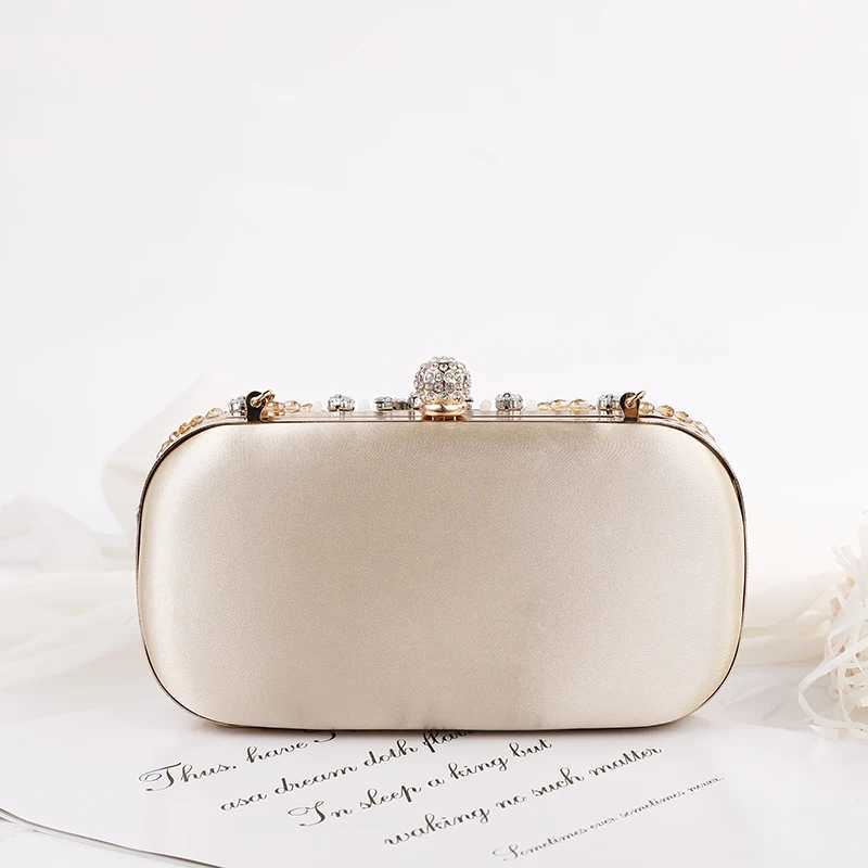 New Champagne Dinner Bag Colorful Rhinestone Handheld Bag European and American Style Womens Evening Dress Bag Storage Bag M250625