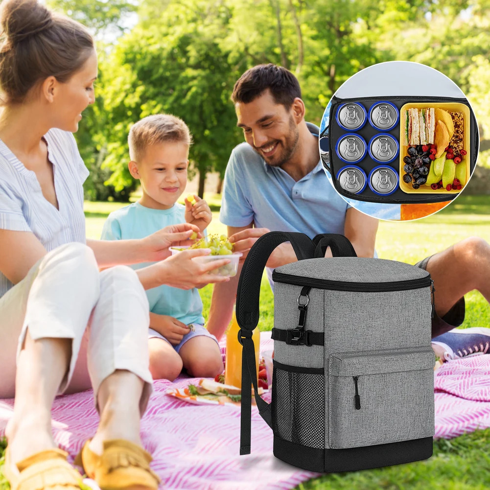 17L 30 Cans Insulated Cooler Bag Insulated Backpack for Camping Hiking Picnic 250624