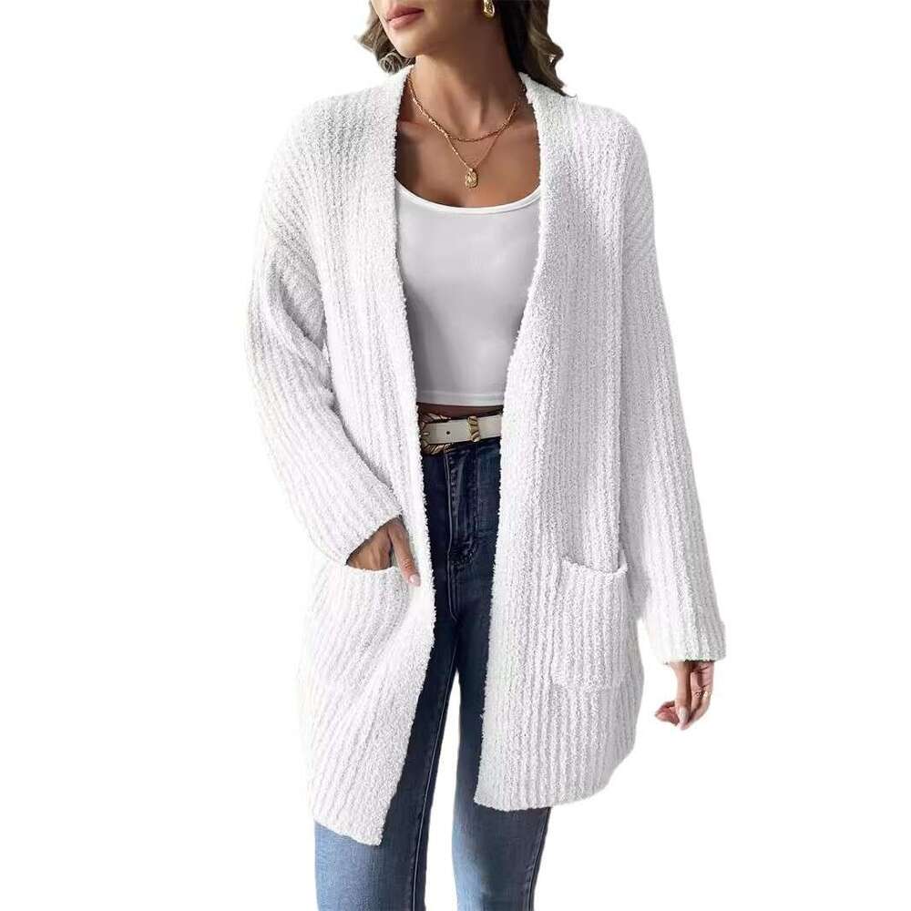 Autumn Winter New Women's Sweater Fleece Warm Straight Casual Loose Cardigan For Women B5