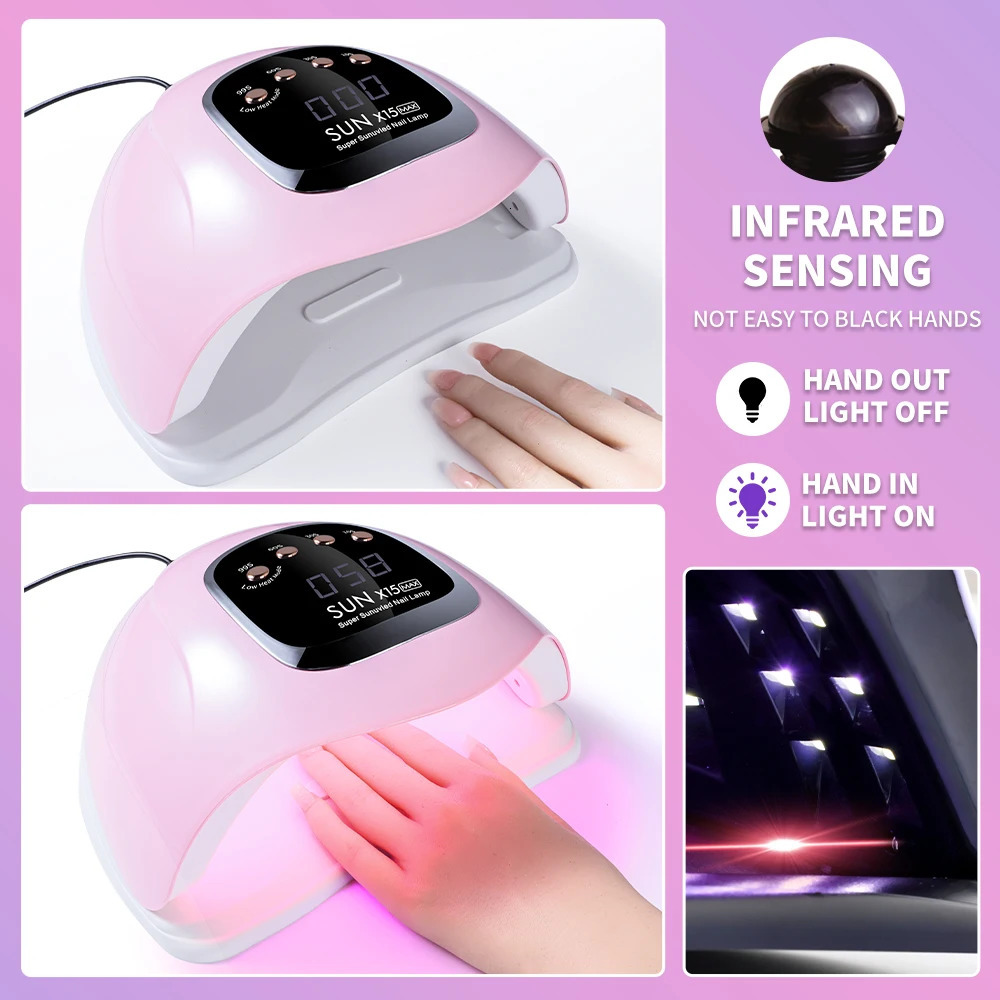 SUN X15 MAX Nail Art Lamp 66 UV LED Professional Gel Polish Dryer With 4 Timer Auto Sensors For Nail Salon Tools 250625