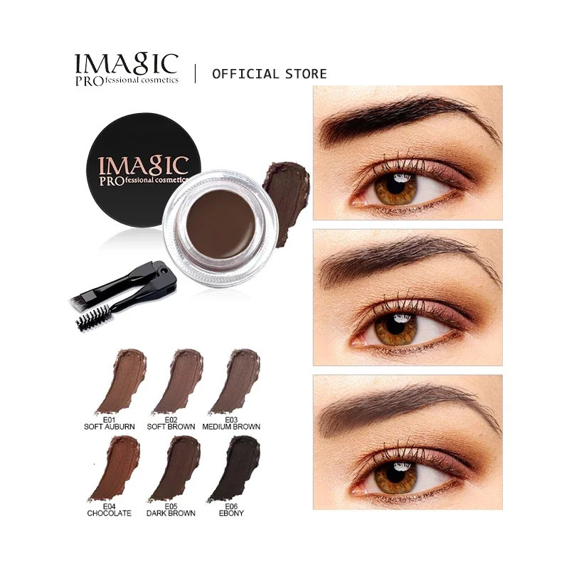 IMAGIC Professional Eyebrow Gel 6 Colors Eyebrow Enhancer Brow Enhancers Tint Makeup Eyebrow Brown With Brow Brush Tools 250625