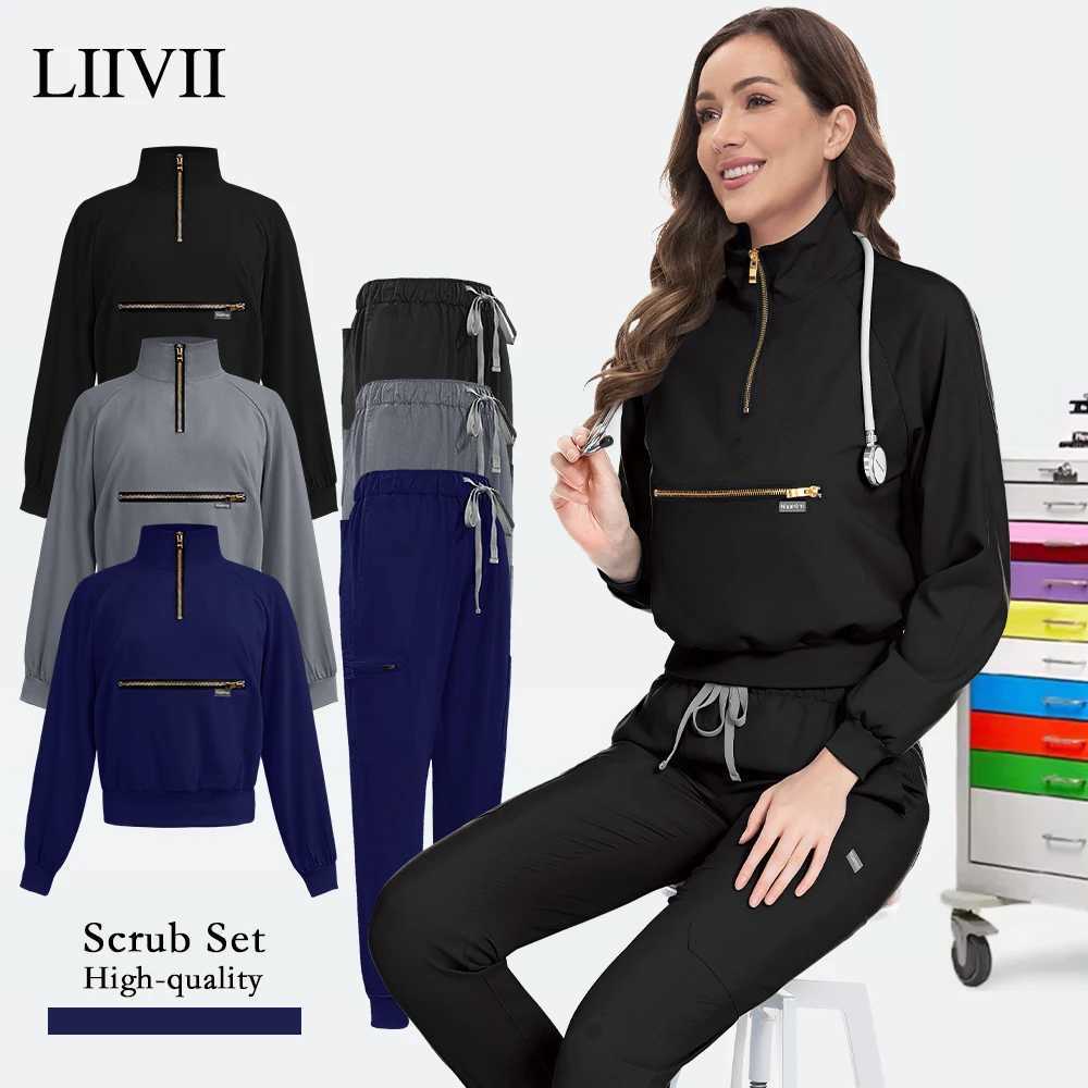 Summer Autumn Winter Long Sleeve Workwear Medical Scrub Set Nursing Uniform Nurse Surgical Uniform Beauty Clothes Women Workwear W250625