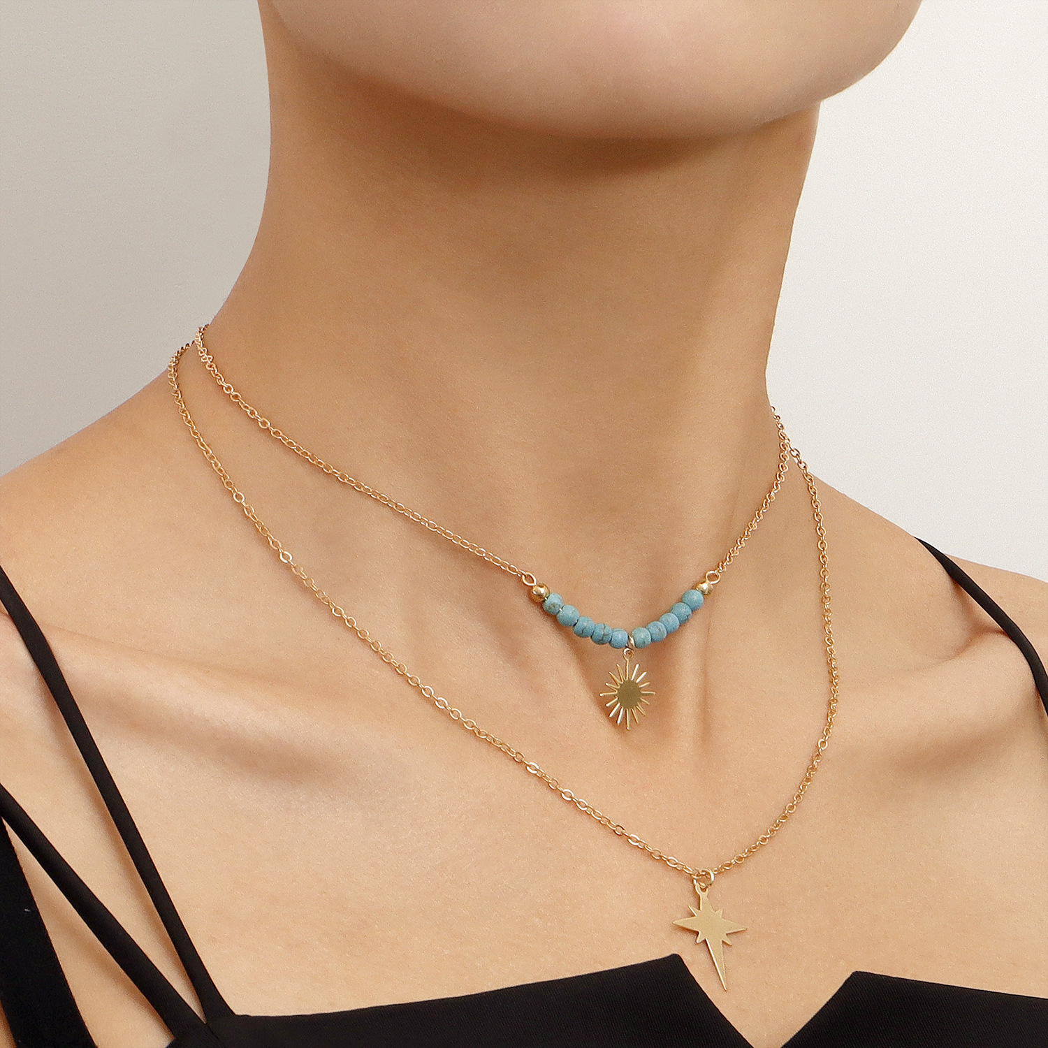 New Jewelry Style Elegant Double Layer Light Clavicle Chain Fashion Simple Niche Design Sense Necklace Jewelry for Women