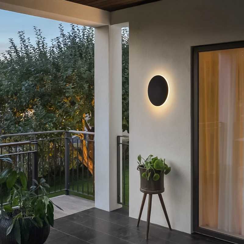 LED Lighting Modern Simple Circular Wall Light With Touch Sensor Outdoor Waterproof IP65 Bedroom Porch Entrance Stairs 85-265V XJ250624