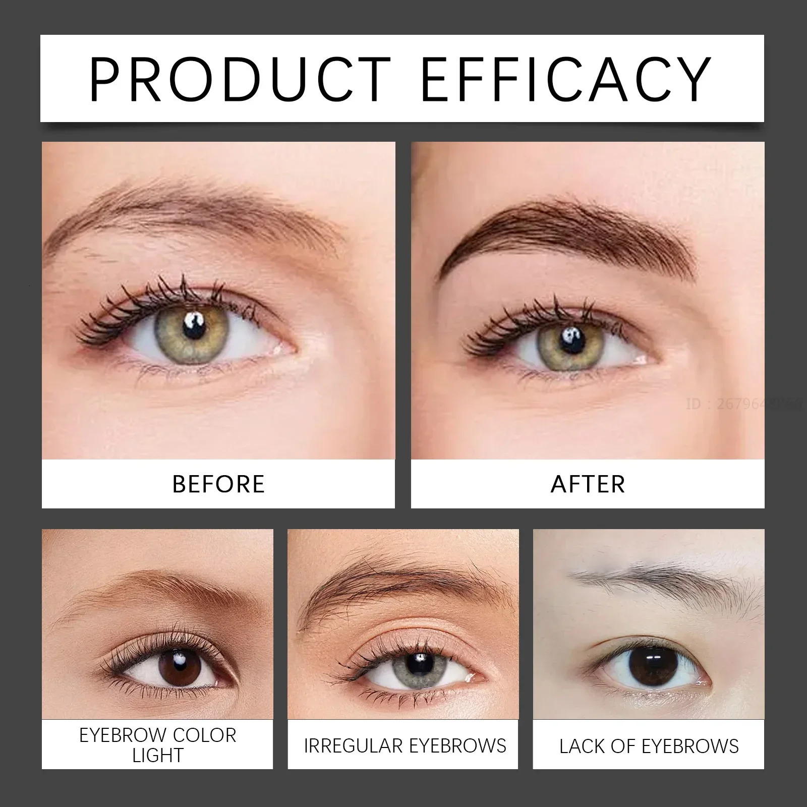 4 Forks Waterproof Eyebrow Pencil Long Lasting Natural Black Dark Brown Women Eyes Cosmetics Liquid Eye Brows Pen Beauty Makeup 250625