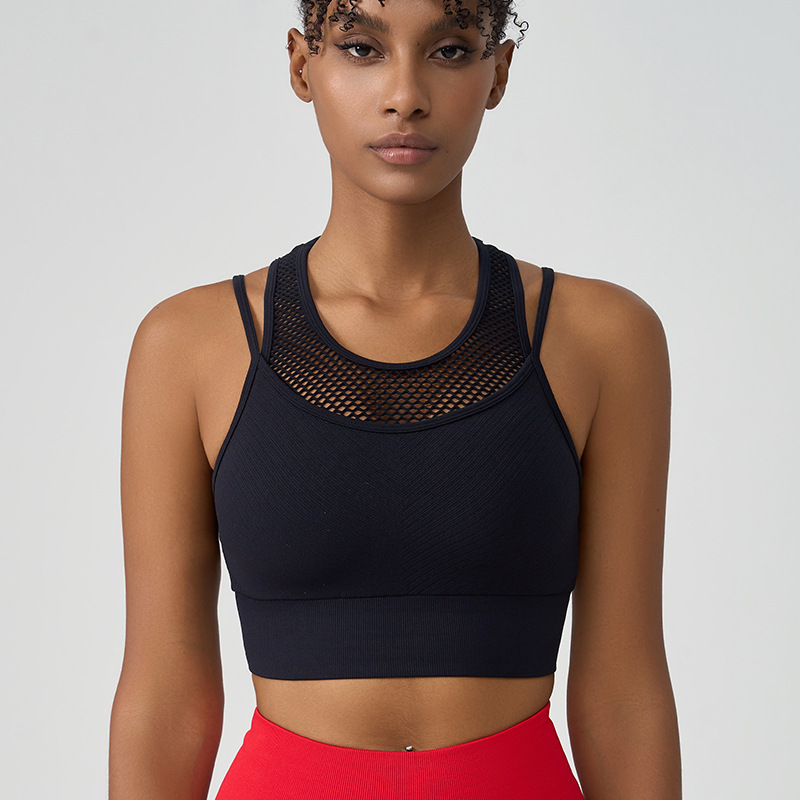 2025-- Gym Clothing Women Sports Bra High-Strength Shock-Absorbent Yoga Vest for Fitness Athletic Sports Underwear with Built-in Chest Support