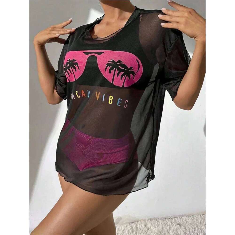 3 Pieces T-Shirt Sports Bikini Set2024 Women High Waist Swimwear Summer Beachwear Swimsuit Female Bathers Bathing Swimming Suit