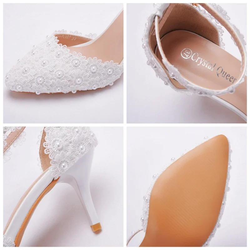XIHAHA Spring Summer Woman Pointy Lace Rhinestone Bridal Wedding Shoes Thin High Heels Dress Versatile Women Female Sandals 250624