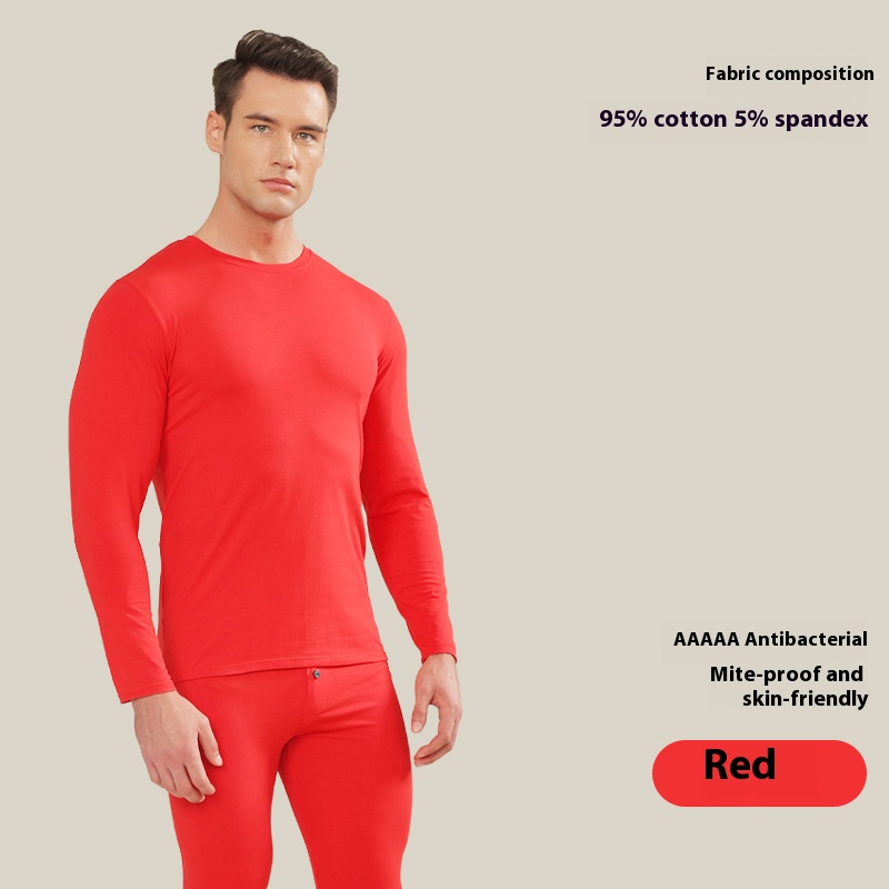 Couple models of thermal underwear suit men and women solid-coloured round neck high elastic Slimming autumn and winter thermostat bottoming autumn cl