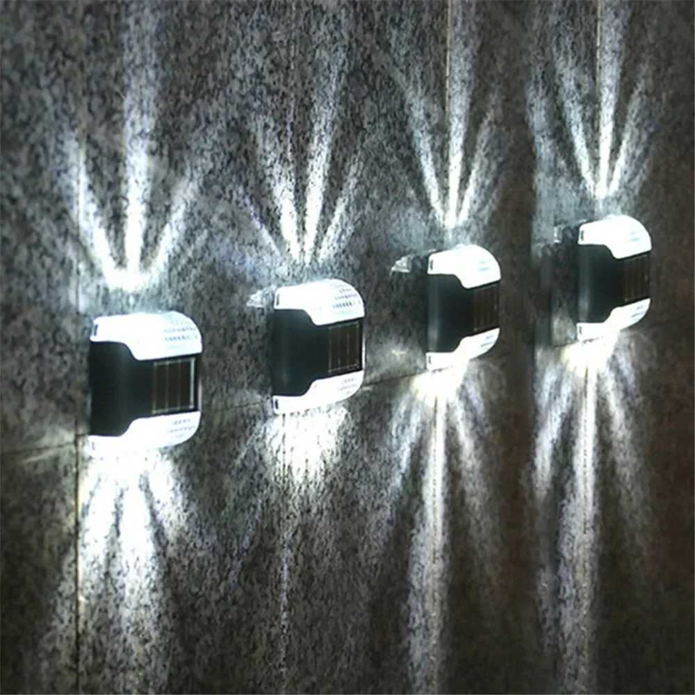4pcs Solar Garden Lights Stair Lights Outdoor Deck Step Railing Wall Patio Garden Stair Yard Driveway Path Light 2025 Ramadan XJ250624