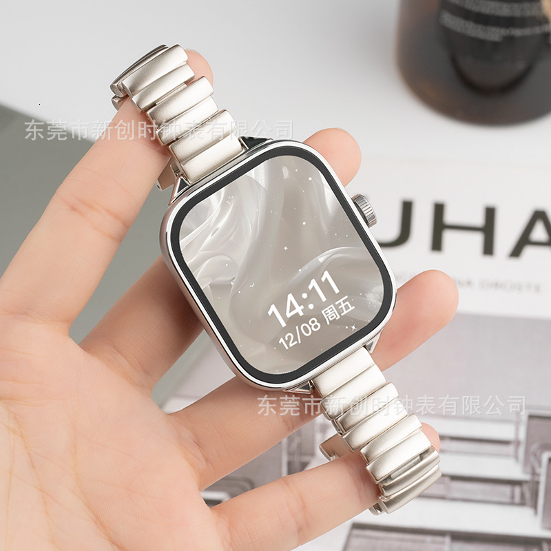 Luxury Premium Metal Stylish Foldover Clasp Women's Watch Band for Apple Watch Series 8 9 10
