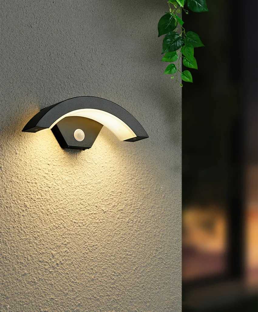 18w Sensor Outdoor Waterproof Wall Lights Garden Porch Wall Lighting LED Wall Lamps Aluminum AC86-265 au64 XJ250624