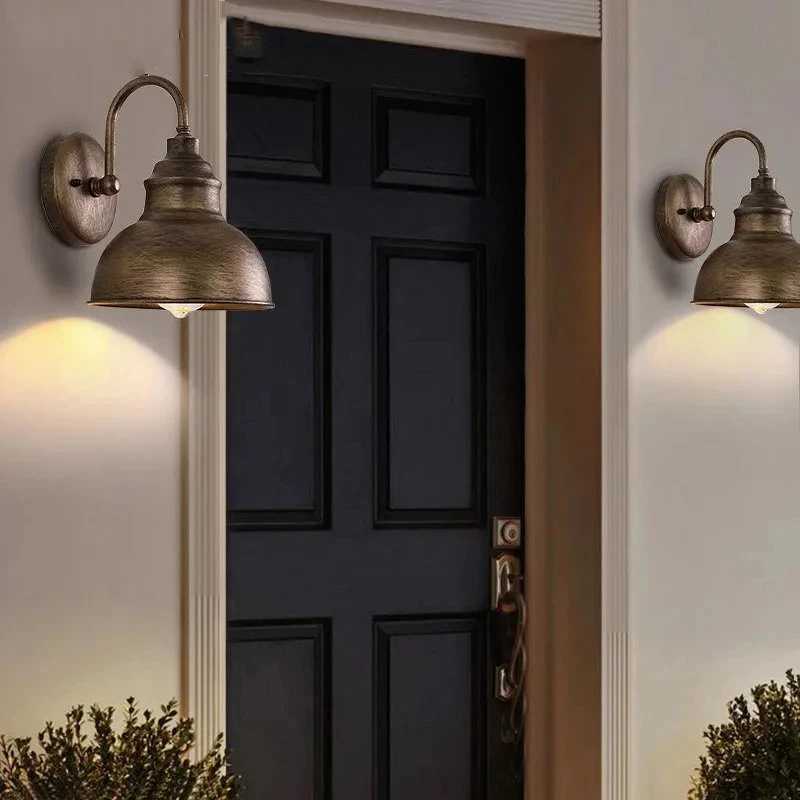 Waterproof Wall Light Retro Outdoor Wall Lamp For Garden Aisle Sconce Lamp Courtyard Balcony Villa Vintage Iron Decor Fixture XJ250624