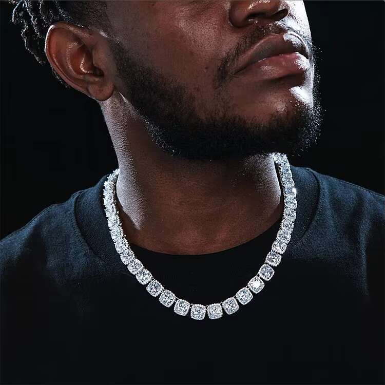 Fine Jewelry VVS Moissanite Diamond Tennis Chain Cluster Iced Out Tennis Bracelet Necklace Hip Hop 925 Sterling Silver