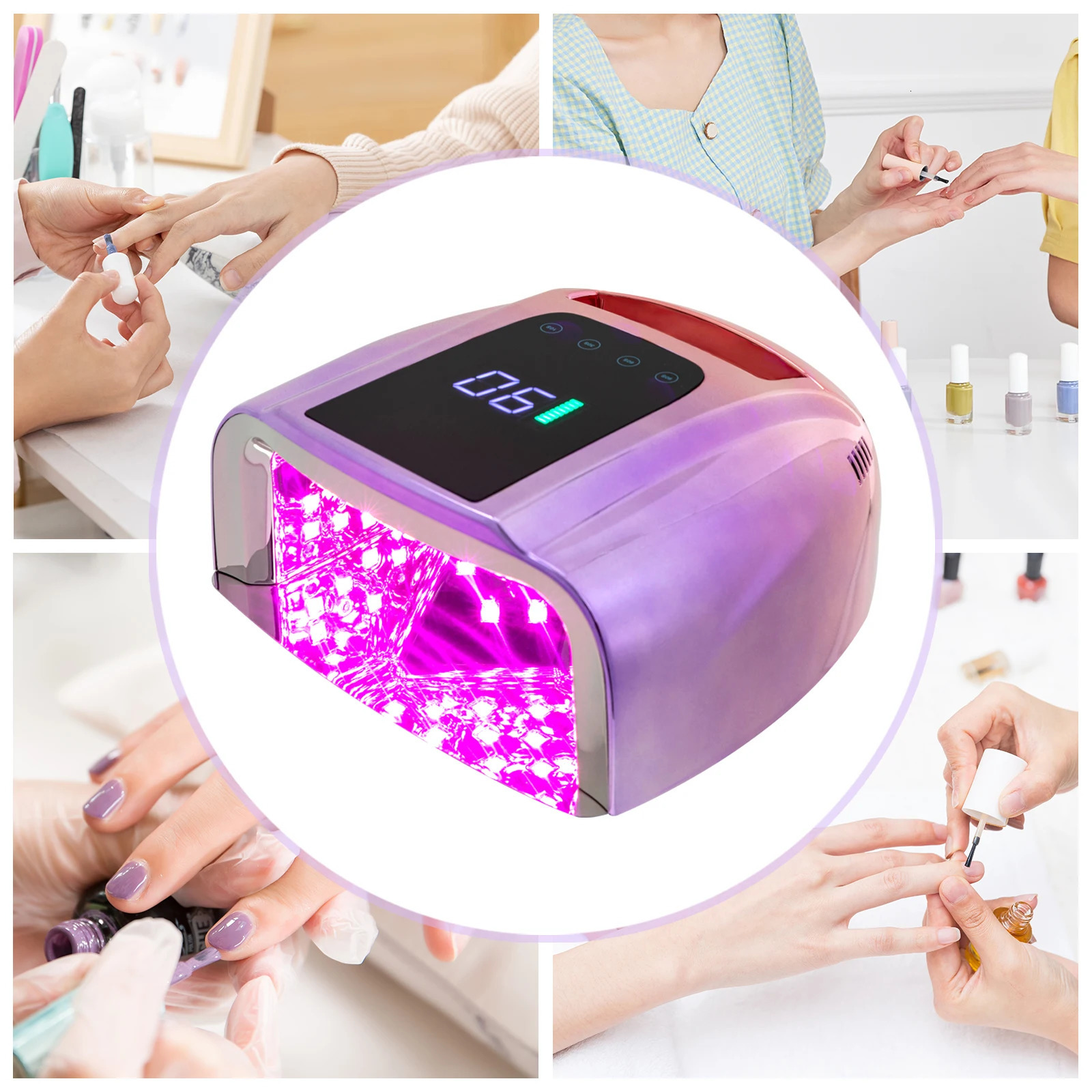 96W Rechargeable UV LED Nail lamp Cordless Nail Dryer with Removable Bottom Professional Curing Lamp for Fingernail and Toenail 250625