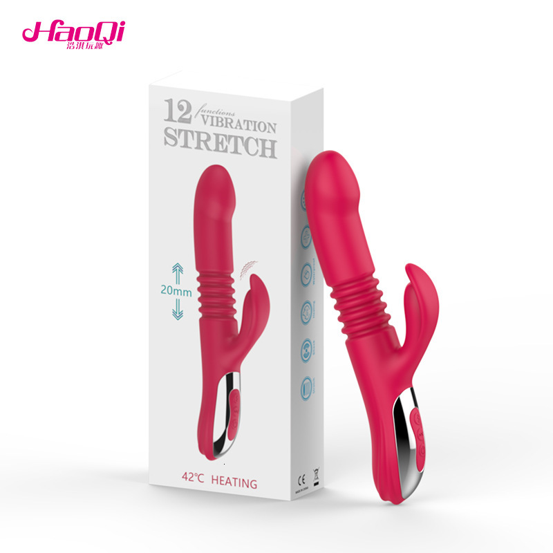 Haoqi Fun New 12-Mode Silicone Vibrator Telescopic Heating Wand for Women Masturbation Sex Toy