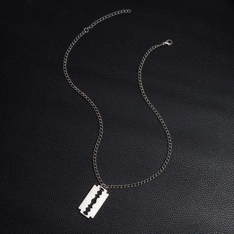 Blade men's and women's necklaces, bold and trendy, simple long sweater chain, men's pendant, personalized pendant