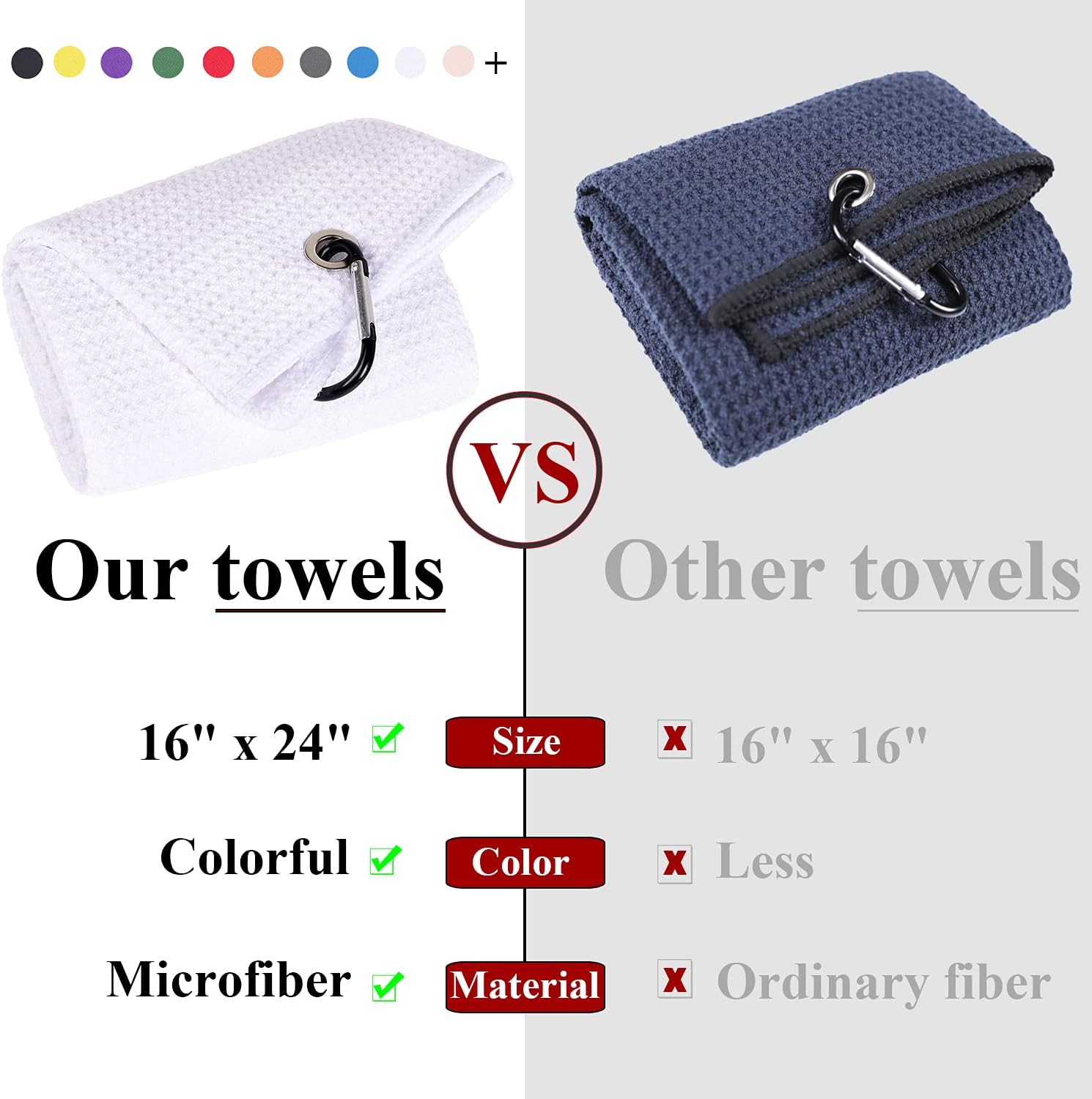 Hot Sale Golf Accessory Set Microfiber Waffle Golf Towel