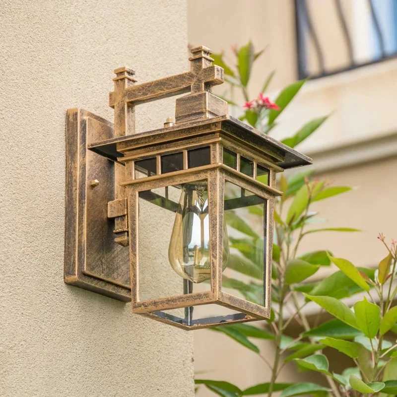 Retro outdoor waterproof wall lamp villa landscape decoration lamp garden corridor lighting waterproof E27 Wall Lamp XJ250624