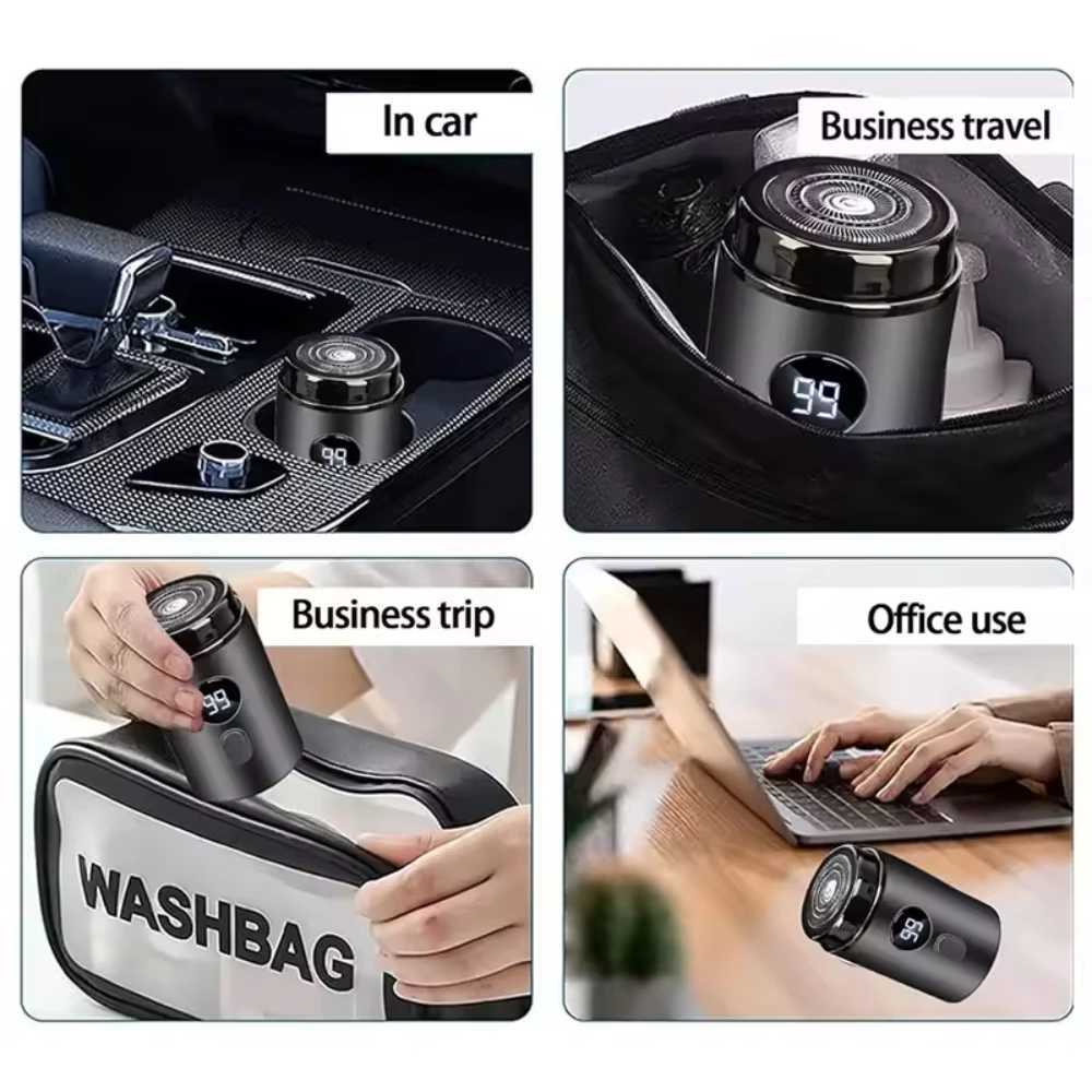 Men Electric Mini Shaver Rechargeable Type-c Charging Car Portable LED Digital Display Wet Dry Shaver Men Women Home Razor W250625