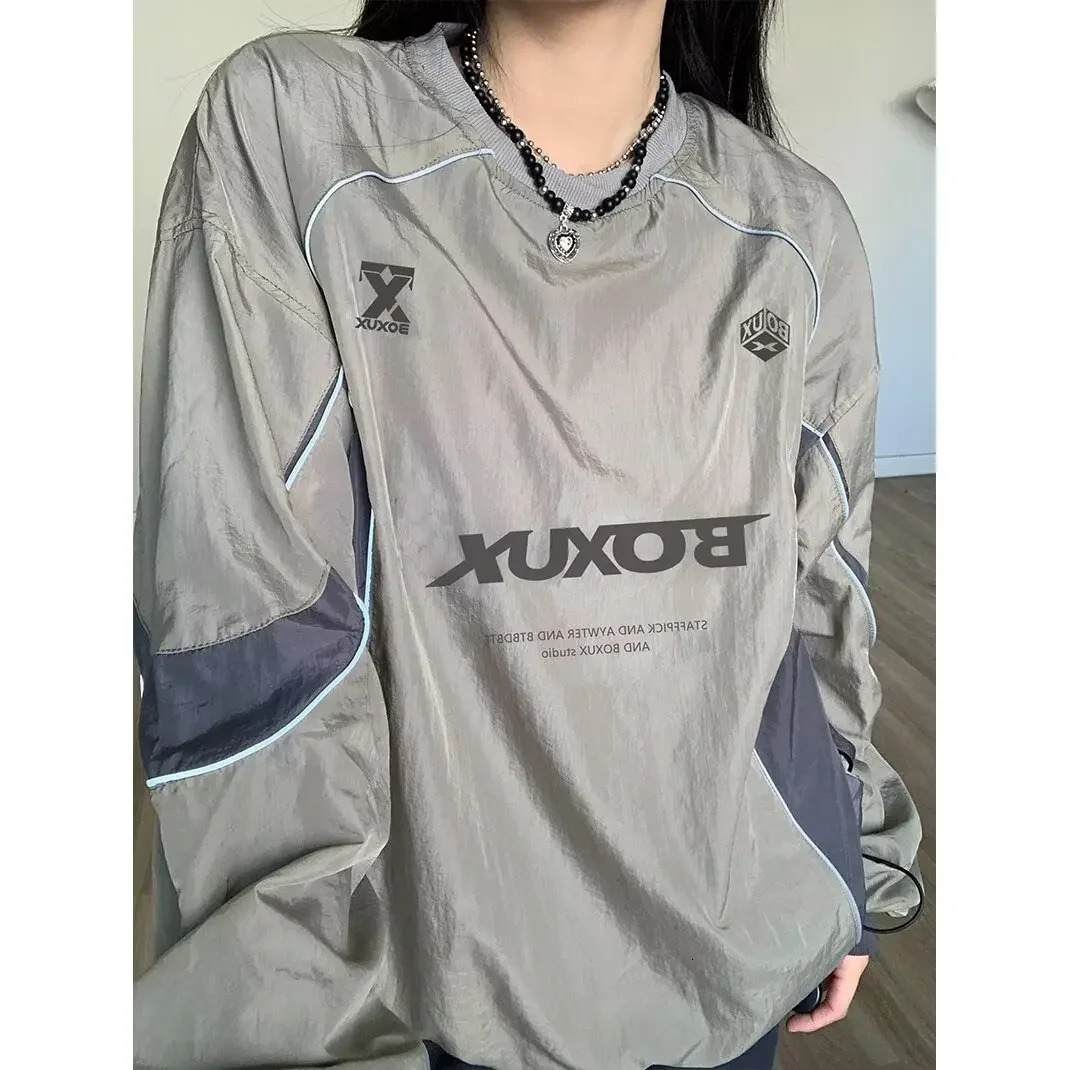 American Functional Color Block Nylon Crumpled Hoodie Sweatshirt Outdoor Loose Casual Unisex Trendy Mountain Series Top 250618