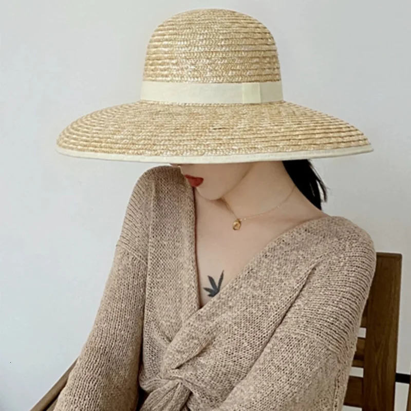 2025 Belt Strap Straw Sun Hat For Women Fashion Vacation Beach UV Hats Summer Wide Brim Travel Panama Hats Outdoor Wholesale 250624