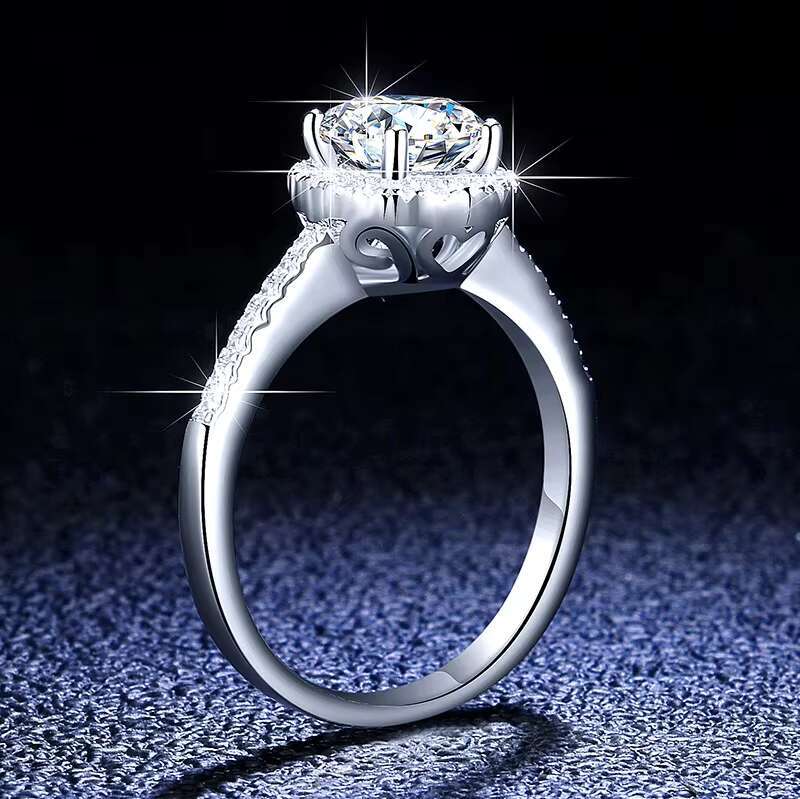 moissanite ring Mosan Diamond Ring Female S925 Sterling Silver Ring Fashion Romantic Design Ladies Diamond Engagement Wedding Accessories