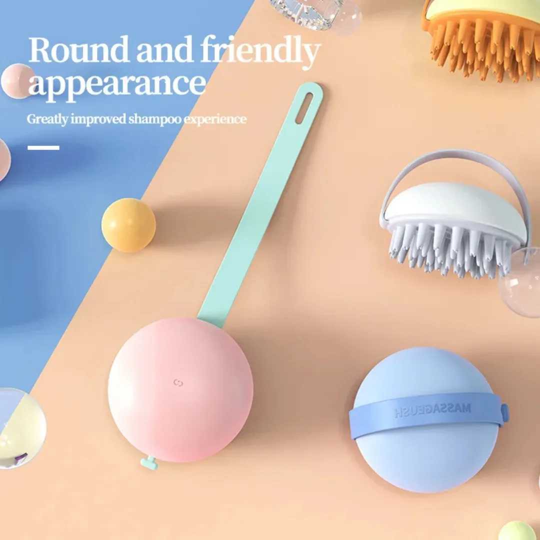 1pc Manual Silicone Scalp Shampoo Massage Brush Hair Washing Shower Massager Clean Brush Bath Shower Hair Cleaning Bathing Comb R250625