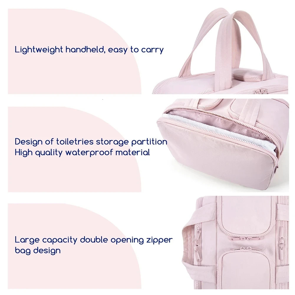 Lightweight Makeup Bag Waterproof Soft Top Handle Bags Large Capacity Portable Storage Case Women Travel Toiletry Wash Handbag 250624
