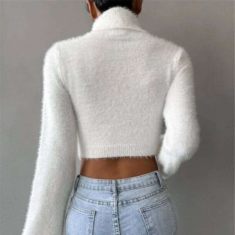 2024 New Vintage Haruku Long Sleeve Women Autumn Winter Knitwear Soft Warm Tops Chic Solid Femme Sweater
