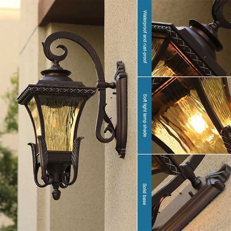 Outdoor Wall Light European Style Retro Wall Lamp 110-240V Home Garden Decoration Wall Lighting 7/9/11 Inches Outdoor Light Ip55XJ250624