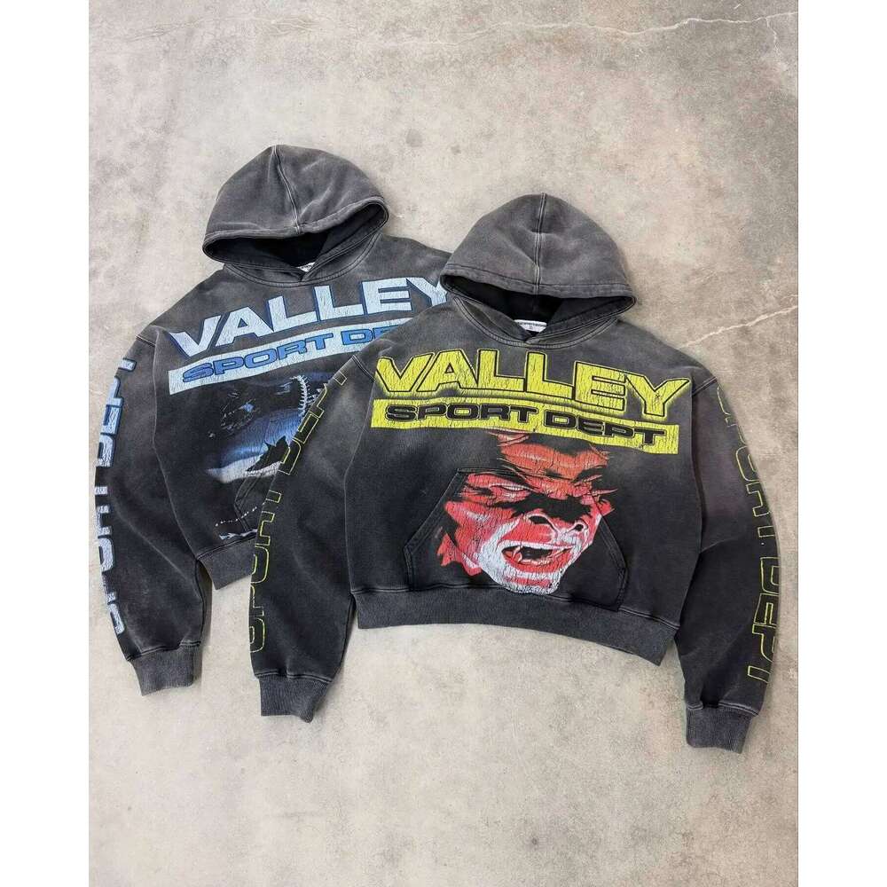 American casual retro trend ins cartoon hoodie men's y2k Haruku punk grunge art streetwear loose hip-hop daily couple pullover