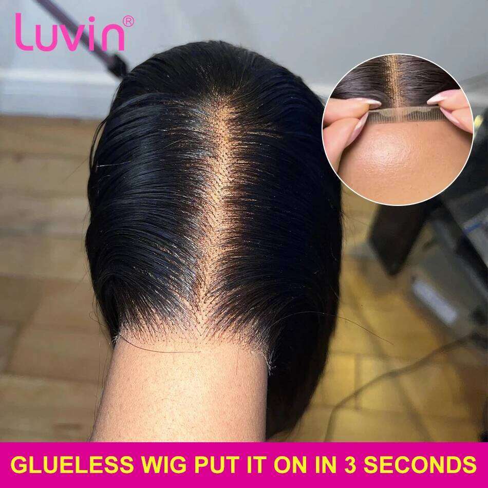 Luvin 5x5 HD Lace Closure Wig 220 Density Glueless Human Hair Pre Cut Ready to Wear Straight Wigs For Beginners