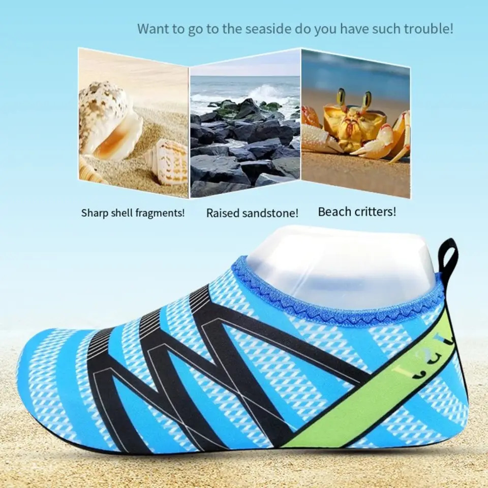 Nnti-slip Quick-Drying Water Shoes Light Flat Swimming Sandals Size 34-43 Unisex Swimming Aqua Slippers Seaside 250624