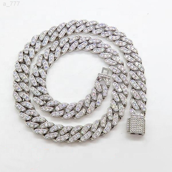 Powell Trendy Jewelry Moissanite Chain Hip Hop Cuban Link Necklace for Women Cuban Link Chain Necklace