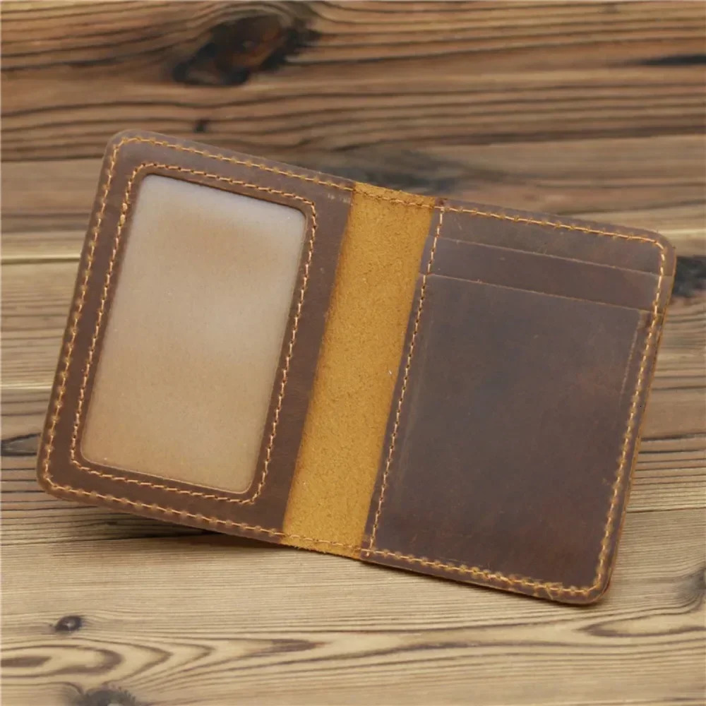 Handcraft Leather Credit Card Holder Vintage Small Wallet for Credit Cards Case and Driver License Vintage Style Gift for Men 250624