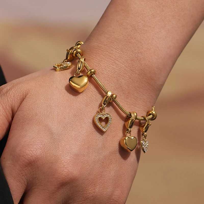 Nivora Minimalist Bracelets For Wen Stainless Steel Cubic Zircon Hollow Pendant Charm Bangle Wedding Engagement Jewelry X250625