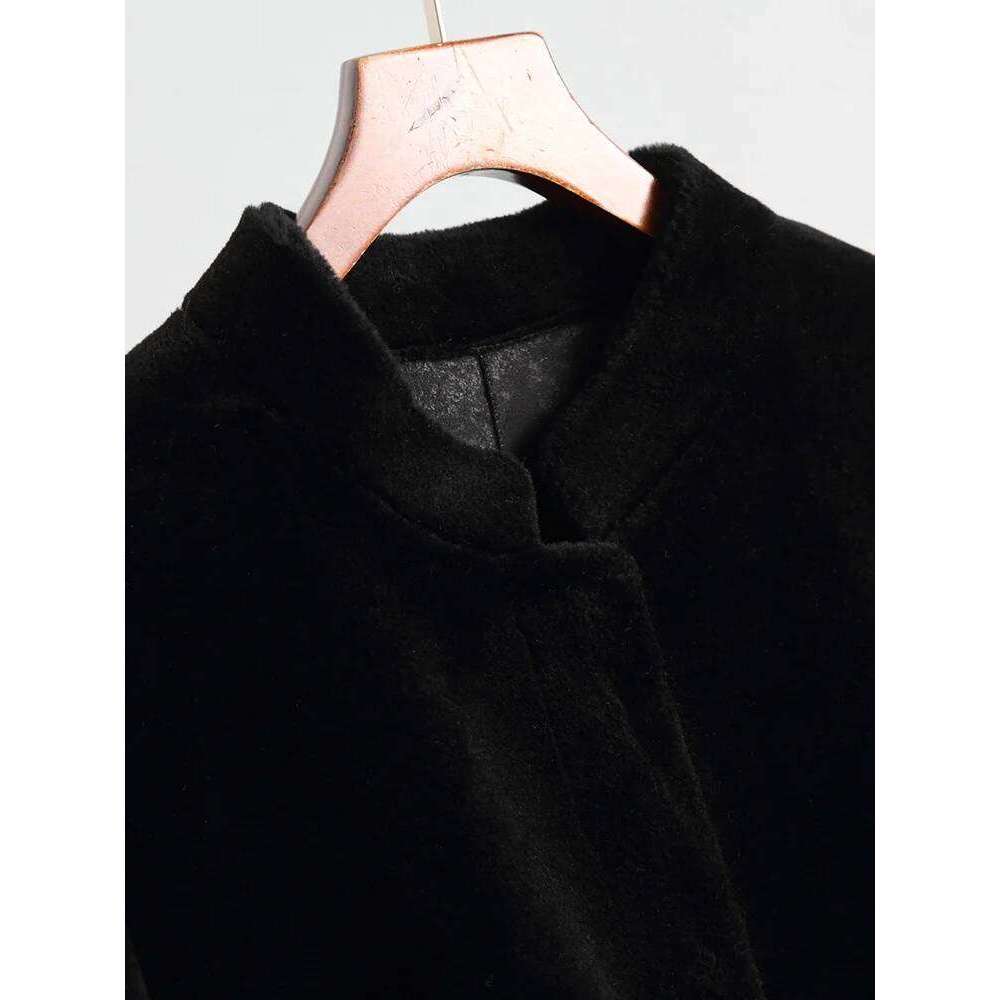 Pudi Women Winter Real Wool Coat Jacket Over Size Parka Lady Fashion Genuine Fur Coats Outwear A68290