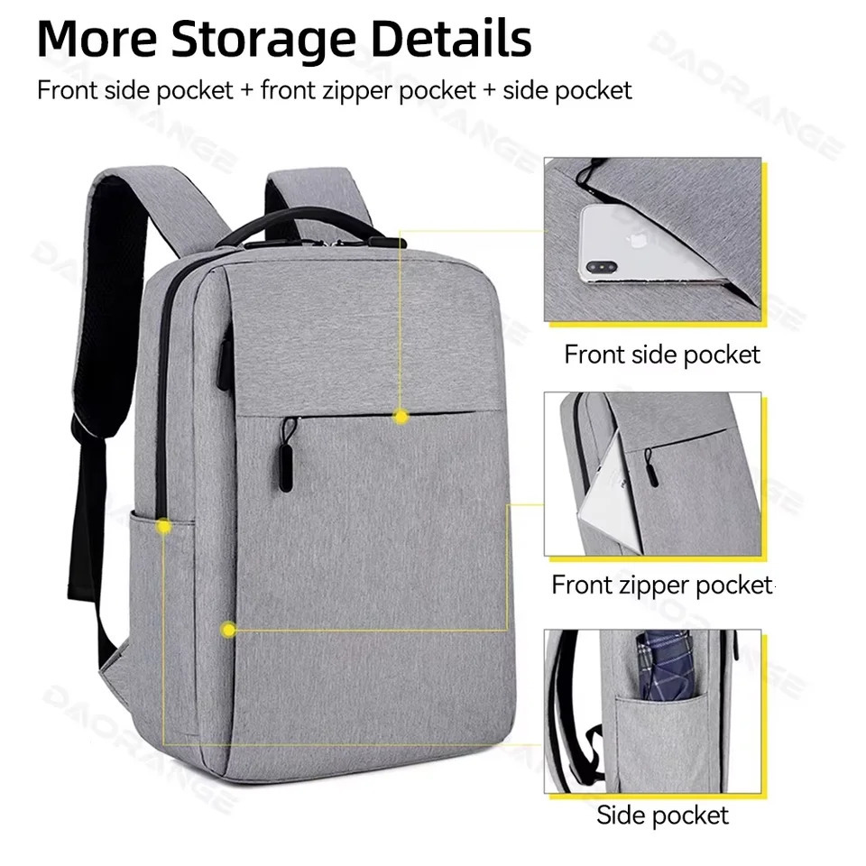 Laptop Bag USB Backpack for Air Pro Asus HP Dell Large Capacity Travelling Waterproof Multi-pockets Laptop Cover 250624