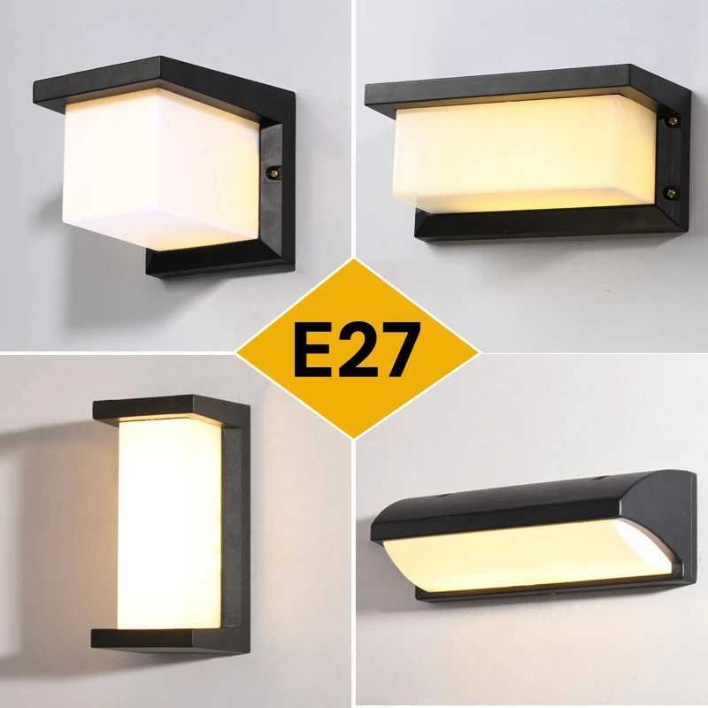 Modern LED Outdoor Wall Lamp E27 Waterproof IP65 Aluminum Porch Light Garden Fence Street Exterior Wall Sconce Lighting 110/220V XJ250624