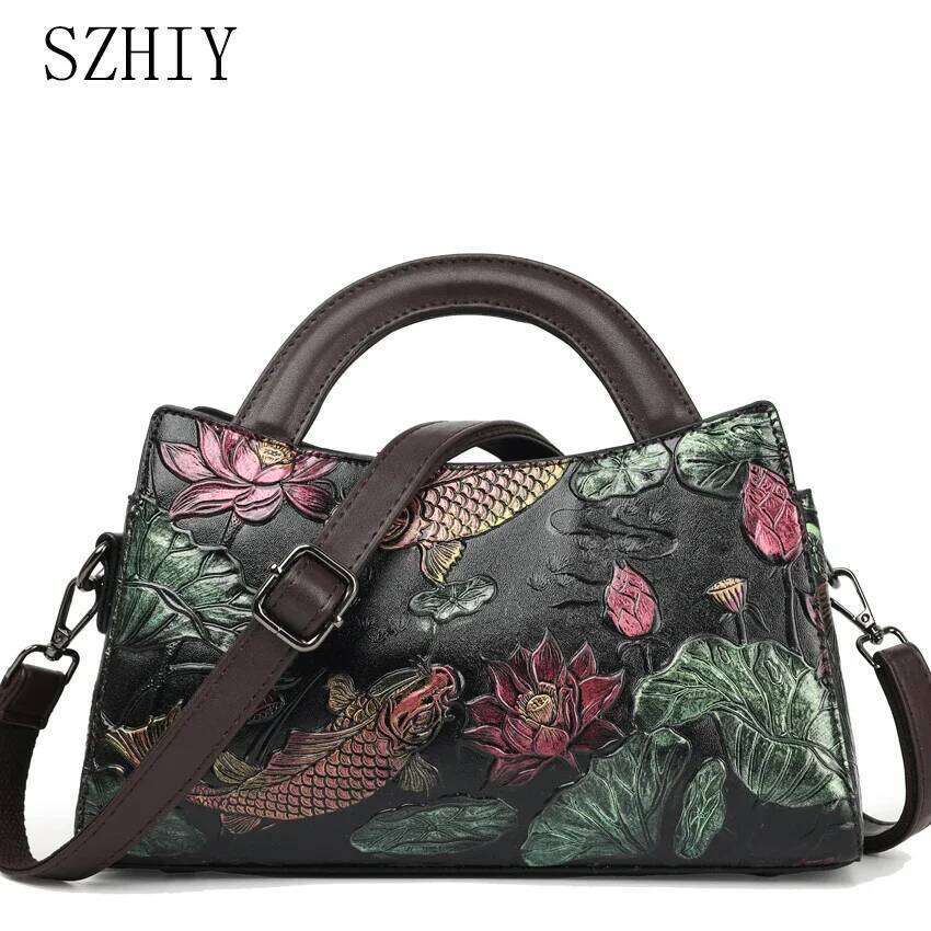 Designer Women One Shoulder Retro Goldfish Diagonal Cross Bag High-Quality Office Handbag New Crossbody Purse