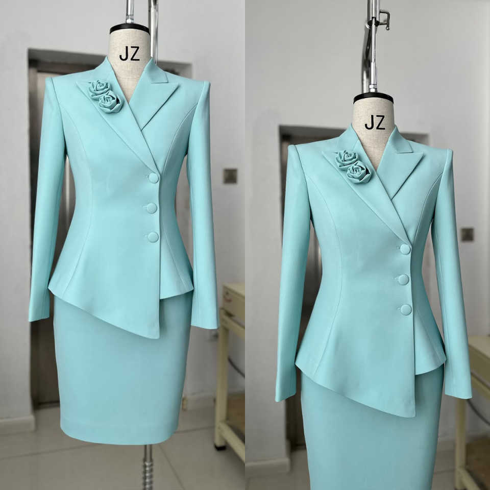 Formal Women Skirts Suits 2 Pieces Slim Fit Office Lady Working Jacket Coat Customized Birthday Party Wear