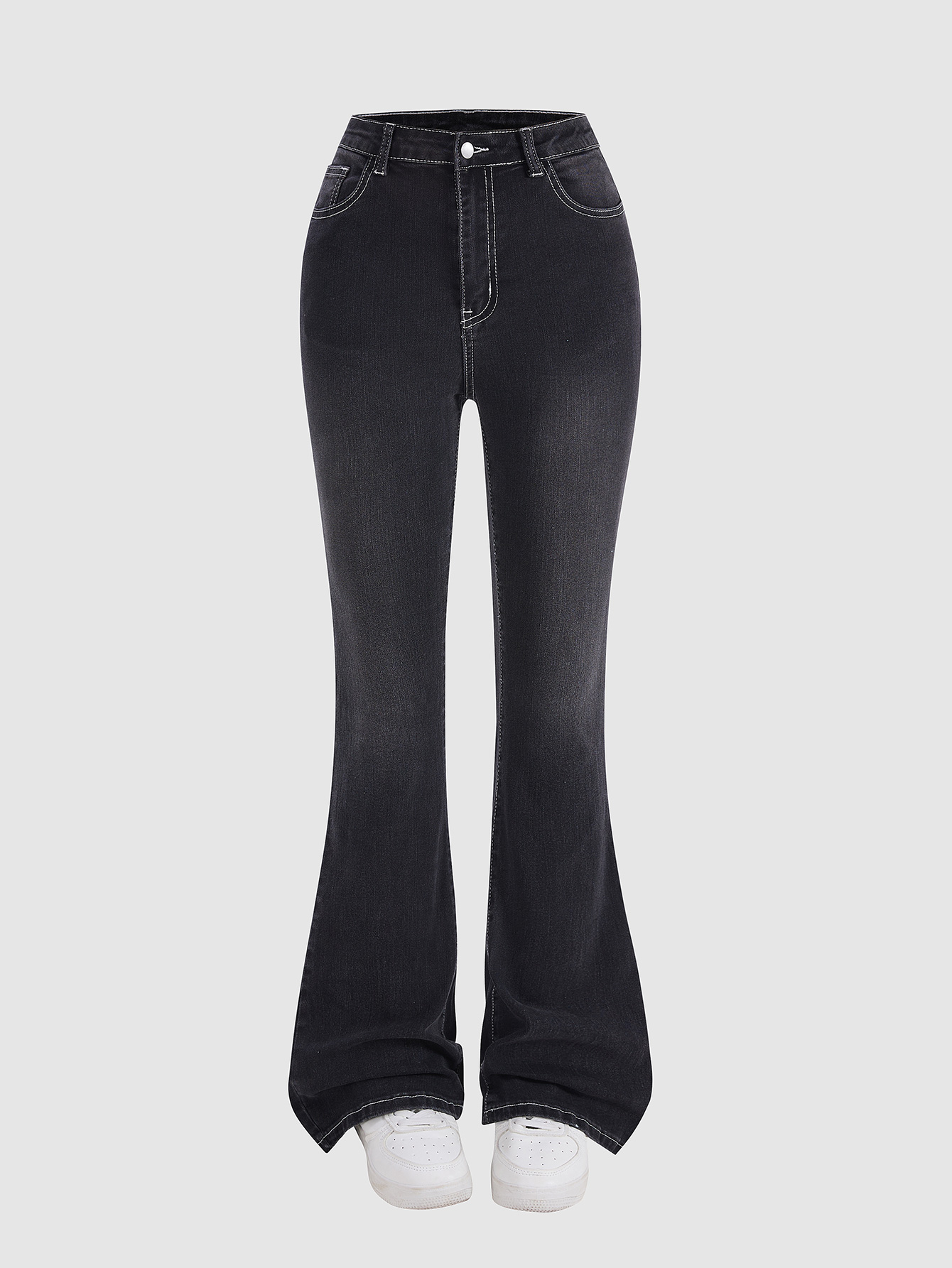 Black Fashion Bell-Bottom Jean for Girls Trendy Kids Denim Pants