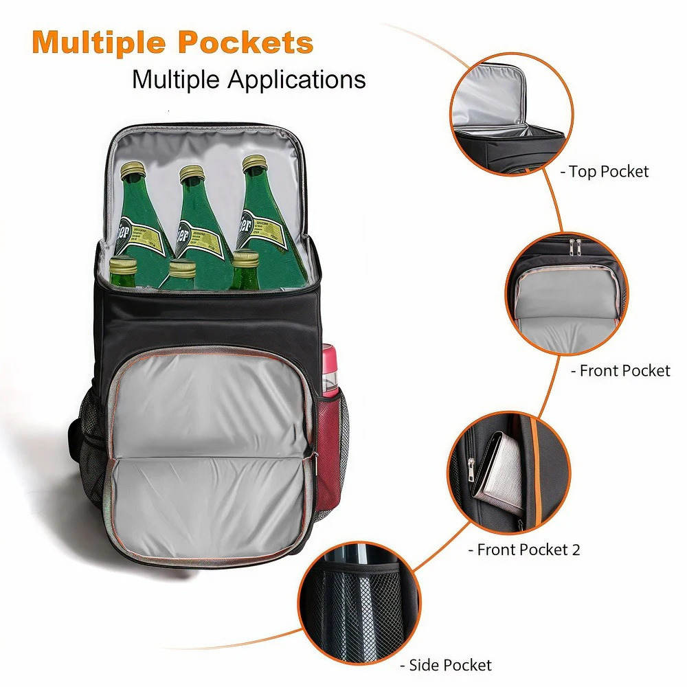 Picnic backpack double shoulder insulation bag suitable for travel outdoor camping picnicking nonfood direct contactzwq 250624