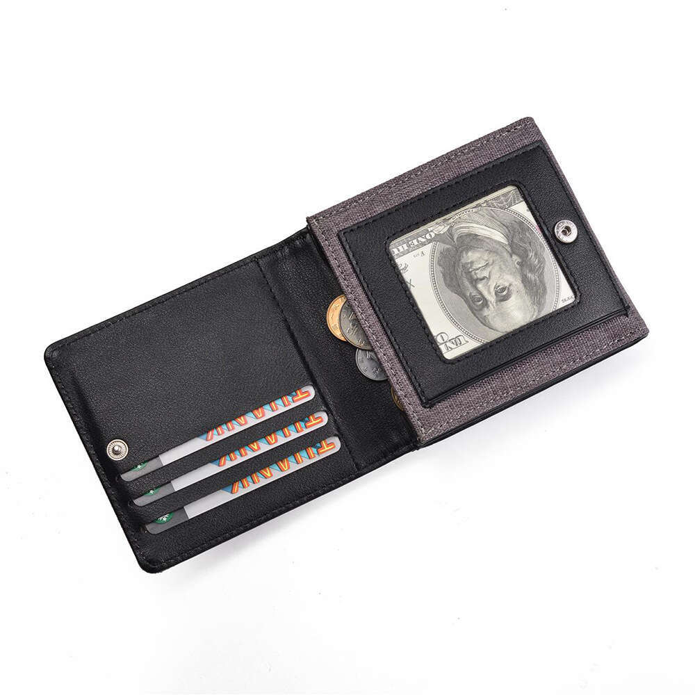 New Men's Wallet Short Canvas Simple Youth High School Student Multi-Card Slot 70% off Ticket Holder wallet designer mens wallet