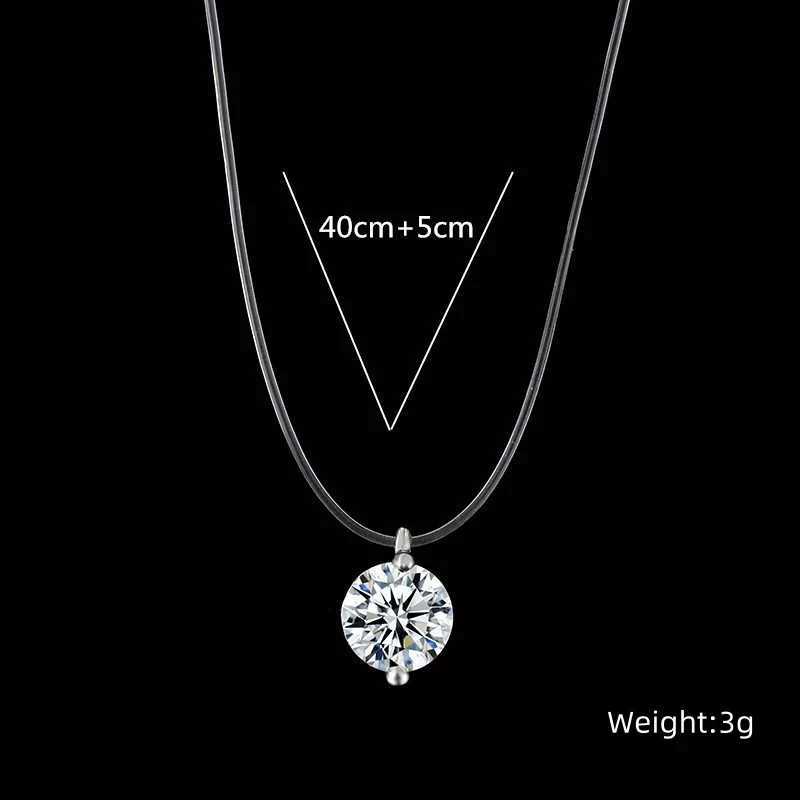 Transparent Fishline Womens Chokers Crystal Ball Pendants Shiny Luxury Wedding Neck Jewelry Fashion Neck Accessories Collar V250625