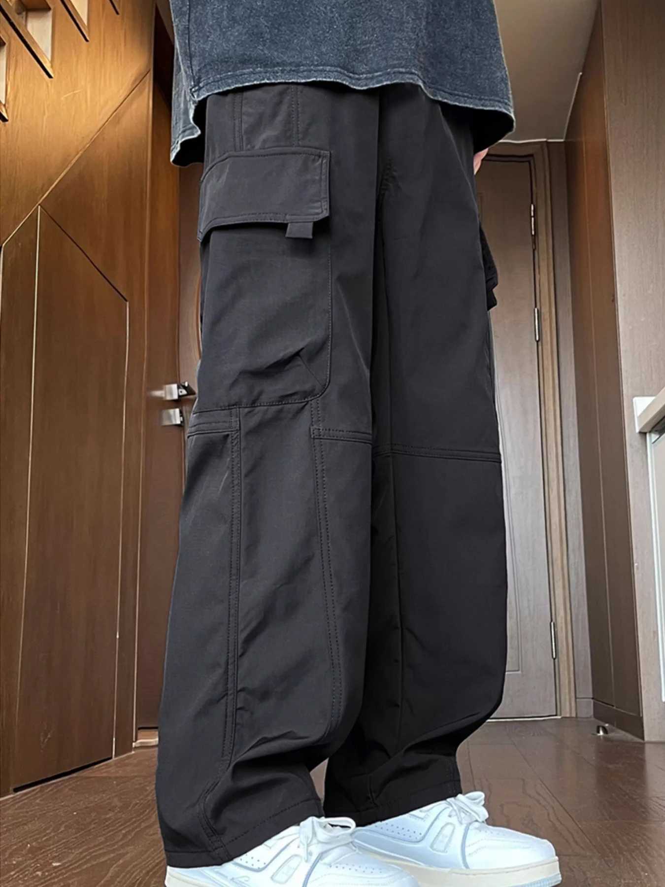 Oversized Cargo Parachute Pants Men Y2k Hip Hop Streetwear Vintage Wide Leg Joggers Baggy Casual Sweatpants Techwear Harajuku X250625