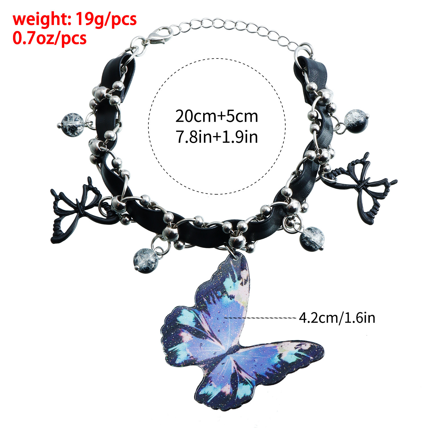 Accessories Gothic PU Exaggerated Butterfly Pendant Choker Sweet Cool Girl Y2K Heavy Craft Necklace Jewelry for Women